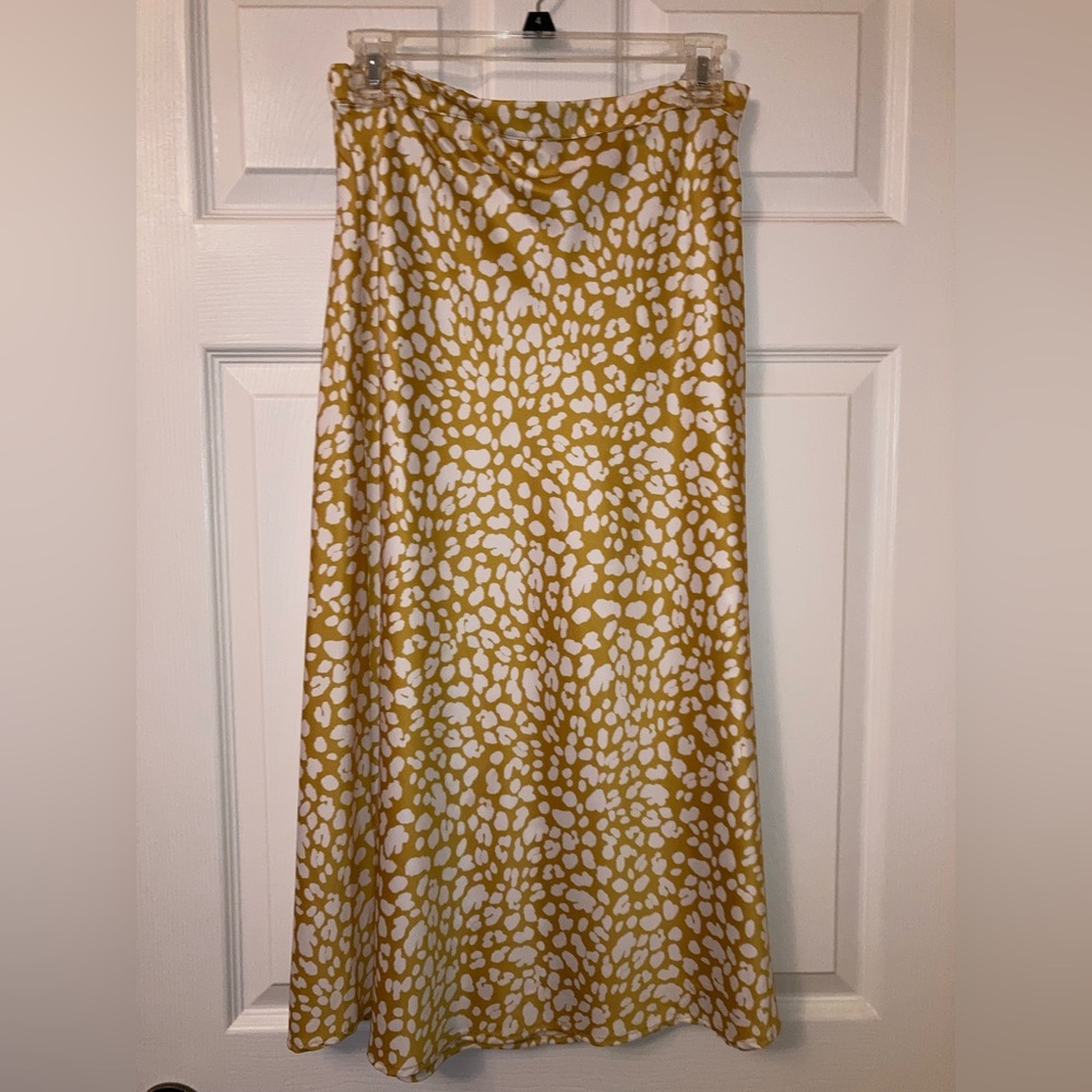 Golden leopard midi skirt